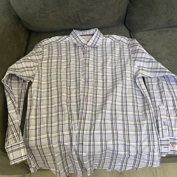 L Purple long sleeve david Donahue shirt - Picture 2 of 3